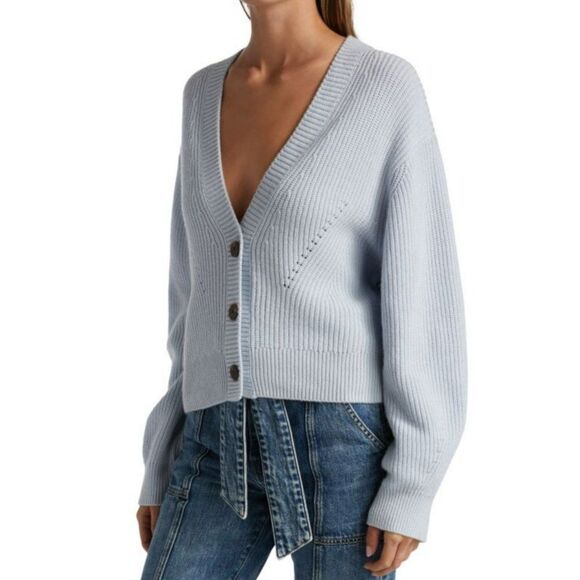 Jonathan Simkhai Clarice Ribbed Knit Cardigan Medium - Picture 4 of 15